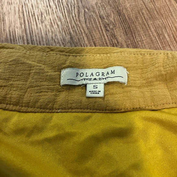 Button Down Gold Skirt - Picture 2 of 5